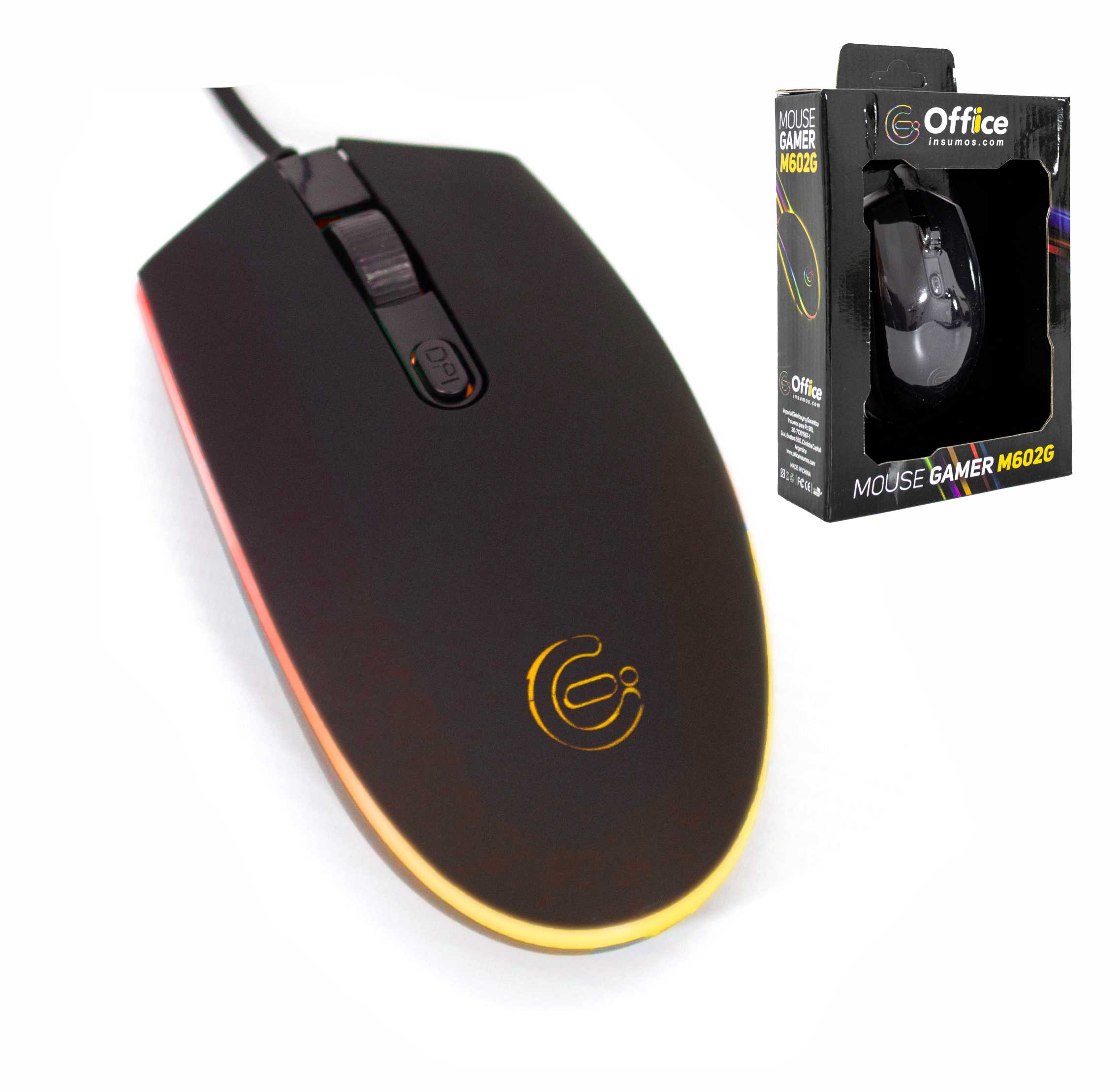 MOUSE USB GAMER OFF-M602G RETROILUMINADO OFFICE - MOUSE08679